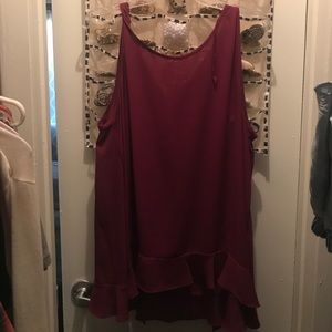 Burgandy Blouse with Tie Back
